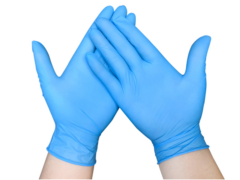 Disposable Blue Synthetic Nitrile Blend Gloves in China