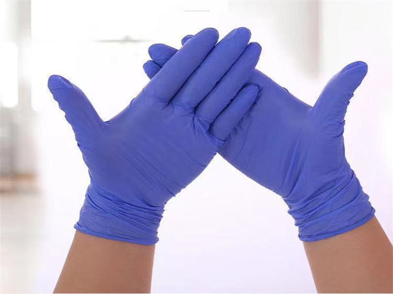 Purple color Disposable Nitrile gloves powder free