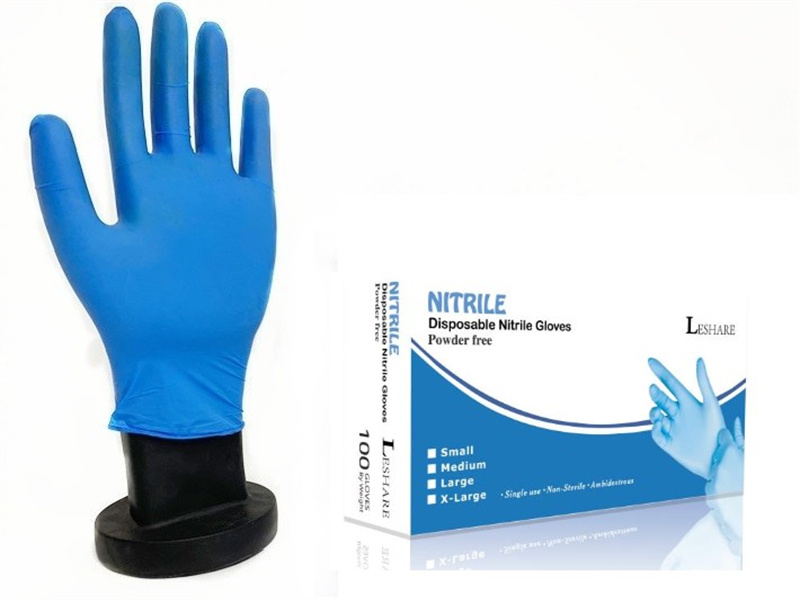 Blue color Disposable Nitrile gloves powder free