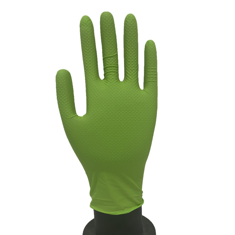 Industrial Green diamond nitrile gloves CE standard disposable heavy duty gloves thick Nitrile Gloves