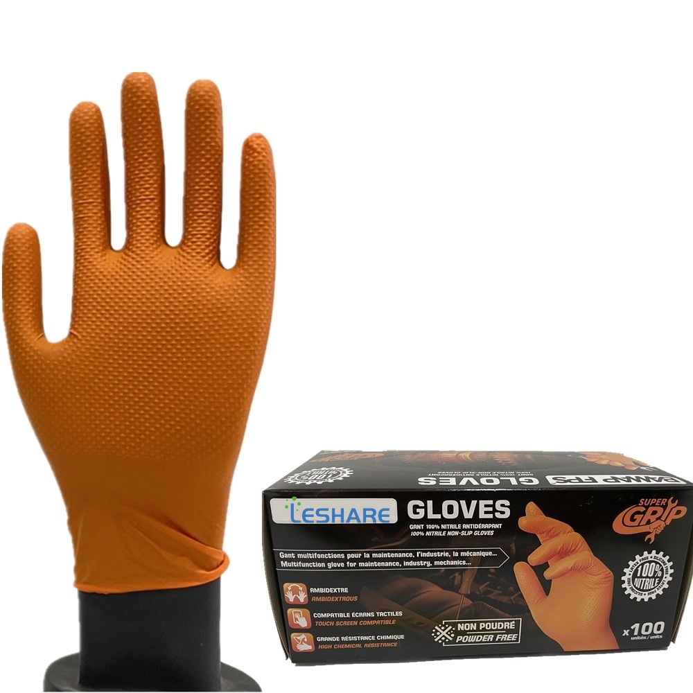 2023 Household China Manufacturer High Quality With Sample Free Diamond Texture Nitrile Blend Gloves For Sale