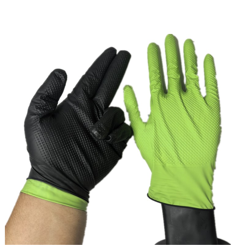Hotsale Two-Color Diamond Nitrile Gloves